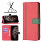 For iPhone 11 Pro Max BF13 Color Matching Cross Texture Leather Phone Case (Red) - 1