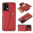 For OPPO Realme 9 Pro Double Buckle PU + TPU Shockproof Magnetic Phone Case(Red) - 1