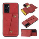 For OPPO Realme 9i Double Buckle PU + TPU Shockproof Magnetic Phone Case(Red) - 1