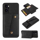 For OPPO Realme C35 Double Buckle PU + TPU Shockproof Magnetic Phone Case(Black) - 1