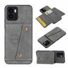 For vivo Y15s Double Buckle PU + TPU Shockproof Magnetic Phone Case(Grey) - 1