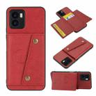 For vivo Y15s Double Buckle PU + TPU Shockproof Magnetic Phone Case(Red) - 1