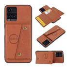 For vivo Y33s Double Buckle PU + TPU Shockproof Magnetic Phone Case(Brown) - 1