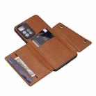 For Xiaomi Redmi Note 11 5G Chinese Double Buckle PU + TPU Shockproof Magnetic Phone Case(Brown) - 5