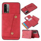 For Xiaomi Redmi 10 Double Buckle PU + TPU Shockproof Magnetic Phone Case(Red) - 1