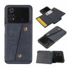 For Xiaomi Poco X4 Pro Double Buckle PU + TPU Shockproof Magnetic Phone Case(Blue) - 1