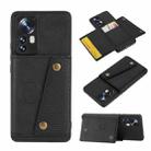 For Xiaomi 12 Double Buckle PU + TPU Shockproof Magnetic Phone Case(Black) - 1