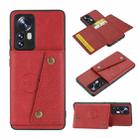 For Xiaomi 12 Double Buckle PU + TPU Shockproof Magnetic Phone Case(Red) - 1