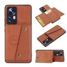 For Xiaomi 12 Pro Double Buckle PU + TPU Shockproof Magnetic Phone Case(Brown) - 1