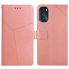 For Motorola Moto G 5G 2022 Y Stitching Horizontal Flip Leather Phone Case(Rose Gold) - 1