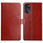 For Motorola Moto G 5G 2022 Y Stitching Horizontal Flip Leather Phone Case(Brown) - 1