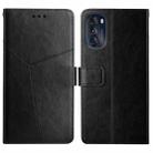 For Motorola Moto G 5G 2022 Y Stitching Horizontal Flip Leather Phone Case(Black) - 1