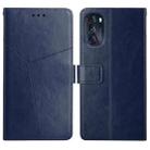 For Motorola Moto G 5G 2022 Y Stitching Horizontal Flip Leather Phone Case(Blue) - 1