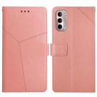 For Motorola Moto G Stylus 4G 2022 Y Stitching Horizontal Flip Leather Phone Case(Rose Gold) - 1