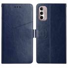 For Motorola Moto G Stylus 4G 2022 Y Stitching Horizontal Flip Leather Phone Case(Blue) - 1