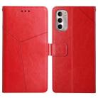 For Motorola Moto G Stylus 4G 2022 Y Stitching Horizontal Flip Leather Phone Case(Red) - 1