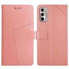 For Motorola Moto G Stylus 5G 2022 Y Stitching Horizontal Flip Leather Phone Case(Rose Gold) - 1