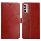 For Motorola Moto G Stylus 5G 2022 Y Stitching Horizontal Flip Leather Phone Case(Brown) - 1