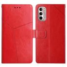 For Motorola Moto G Stylus 5G 2022 Y Stitching Horizontal Flip Leather Phone Case(Red) - 1