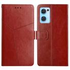 For OPPO Find X5 Lite Y Stitching Horizontal Flip Leather Phone Case(Brown) - 1