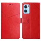 For OPPO Find X5 Lite Y Stitching Horizontal Flip Leather Phone Case(Red) - 1