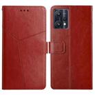 For OPPO Realme 9 Pro+/Realme 9 4G Y Stitching Horizontal Flip Leather Phone Case(Brown) - 1