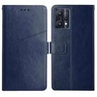 For OPPO Realme 9 Pro+/Realme 9 4G Y Stitching Horizontal Flip Leather Phone Case(Blue) - 1