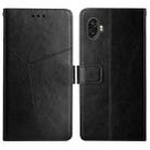 For Samsung Galaxy Xcover6 Pro Y Stitching Horizontal Flip Leather Phone Case(Black) - 1