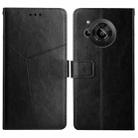 For Sharp Aquos R7 Y Stitching Horizontal Flip Leather Phone Case(Black) - 1