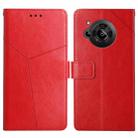 For Sharp Aquos R7 Y Stitching Horizontal Flip Leather Phone Case(Red) - 1