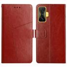 For Xiaomi Poco F4 GT Y Stitching Horizontal Flip Leather Phone Case(Brown) - 1