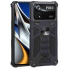 For Xiaomi Poco X4 Pro 5G Shockproof TPU + PC Magnetic Protective Phone Case with Holder(Black) - 1
