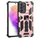 For Samsung Galaxy A73 5G Shockproof TPU + PC Magnetic Protective Phone Case with Holder(Rose Gold) - 1