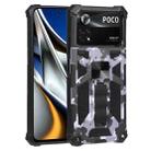 For Xiaomi Poco X4 Pro 5G Camouflage Armor Kickstand TPU + PC Magnetic Phone Case(Gery) - 1