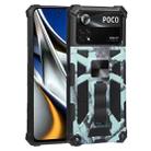 For Xiaomi Poco X4 Pro 5G Camouflage Armor Kickstand TPU + PC Magnetic Phone Case(Mint Green) - 1