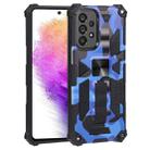 For Samsung Galaxy A73 5G Camouflage Armor Shockproof TPU + PC Magnetic Protective Phone Case with Holder(Dark Blue) - 1