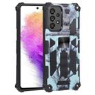 For Samsung Galaxy A73 5G Camouflage Armor Shockproof TPU + PC Magnetic Protective Phone Case with Holder(Mint Green) - 1