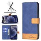 For iPhone 12 mini BF11 Color Matching Skin Feel Leather Phone Case (Blue) - 1