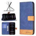 For iPhone 12 / 12 Pro BF11 Color Matching Skin Feel Leather Phone Case(Blue) - 1