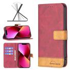 For iPhone 13 BF11 Color Matching Skin Feel Leather Phone Case(Red) - 1