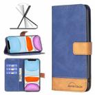 For iPhone 11 BF11 Color Matching Skin Feel Leather Phone Case (Blue) - 1