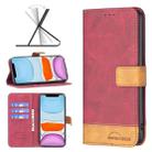 For iPhone 11 BF11 Color Matching Skin Feel Leather Phone Case (Red) - 1