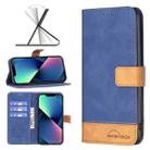 For iPhone 13 mini BF11 Color Matching Skin Feel Leather Phone Case (Blue) - 1