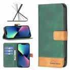 For iPhone 13 mini BF11 Color Matching Skin Feel Leather Phone Case (Green) - 1