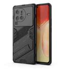 For vivo X80 Pro Punk Armor PC + TPU Phone Case with Holder(Black) - 1