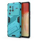For vivo X80 Pro Punk Armor PC + TPU Phone Case with Holder(Blue) - 1