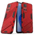 For Honor Play6T Punk Armor PC + TPU Phone Case with Holder(Red) - 1