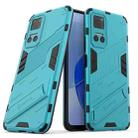 For Honor Play6T Punk Armor PC + TPU Phone Case with Holder(Blue) - 1