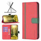 For Samsung Galaxy A52 BF13 Color Matching Cross Texture Leather Phone Case(Red) - 1