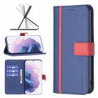 For Samsung Galaxy S21+ 5G BF13 Color Matching Cross Texture Leather Phone Case(Blue) - 1